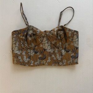 Banana Republic Floral Tan Crop Top